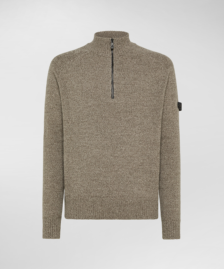 Stranded wool half-zip sweater - Men's Preview | Peuterey