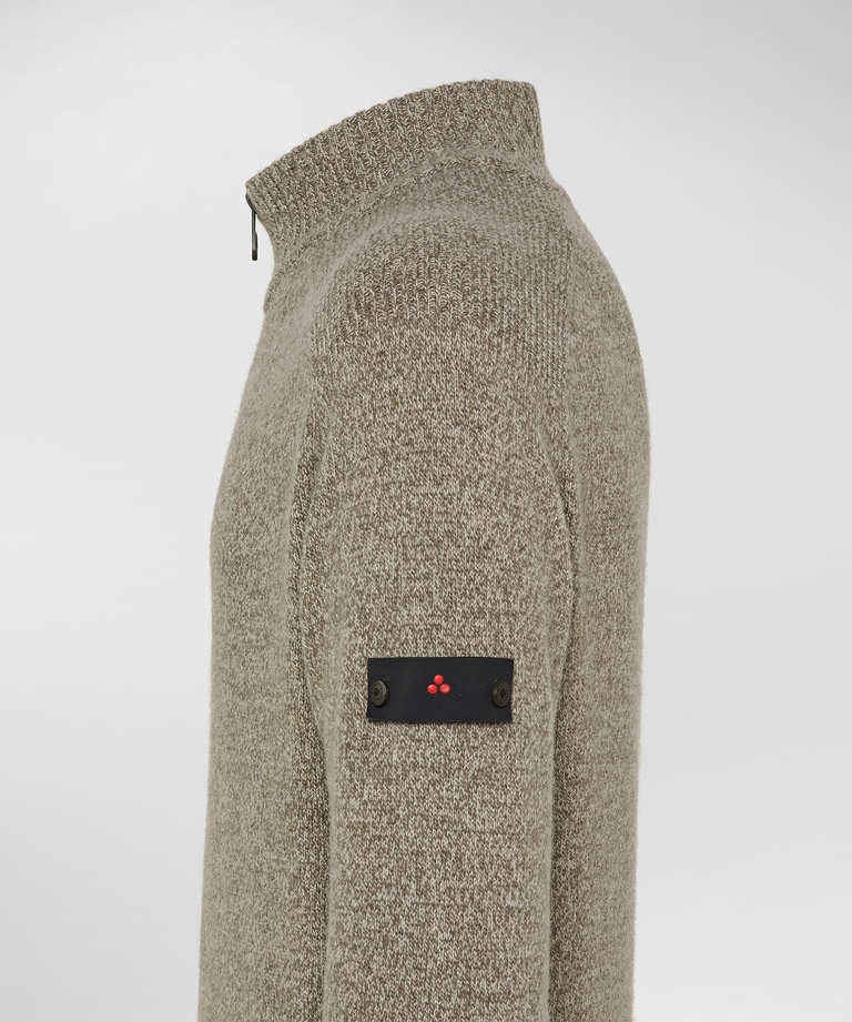 Stranded wool half-zip sweater