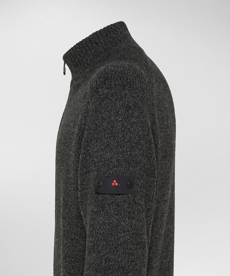 Stranded wool half-zip sweater