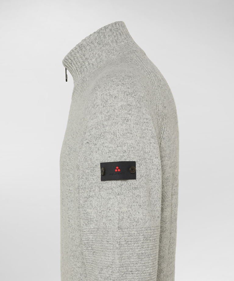 Maglia con zip in lana mouliné