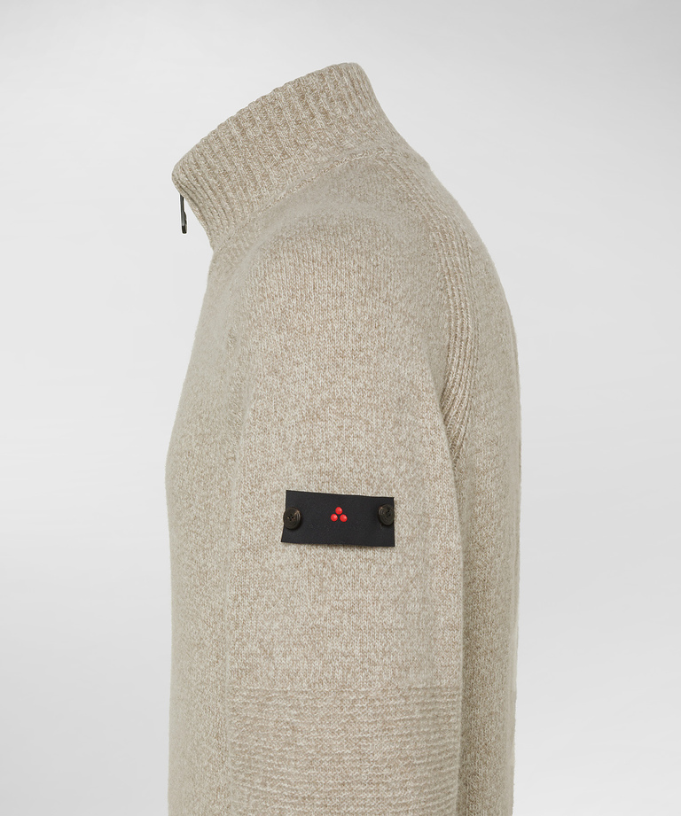Maglia con zip in lana mouliné
