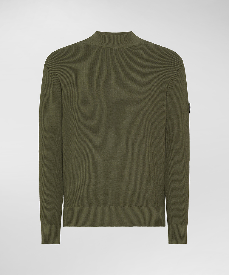 English knit cotton mock-collar sweater - Men's Preview | Peuterey