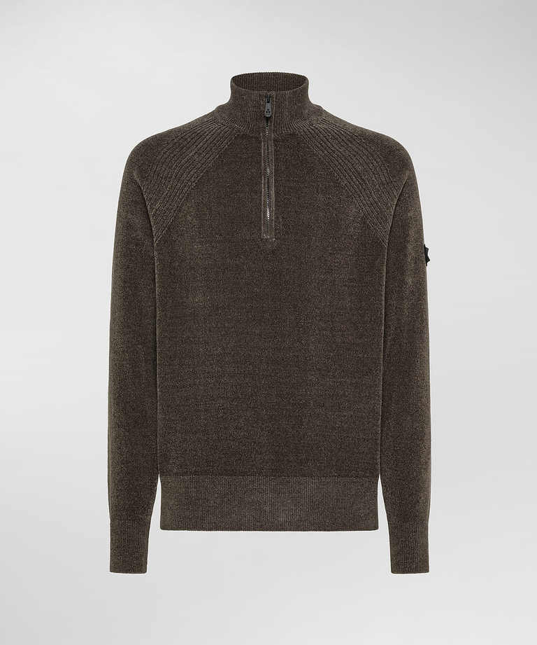 Shaved chenille half-zip sweater - Men's Preview | Peuterey