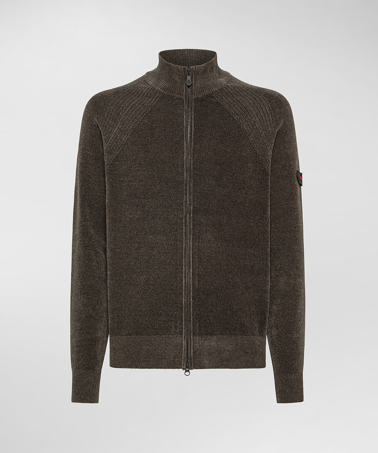 Shaved chenille sweater with zip - Men's Preview | Peuterey