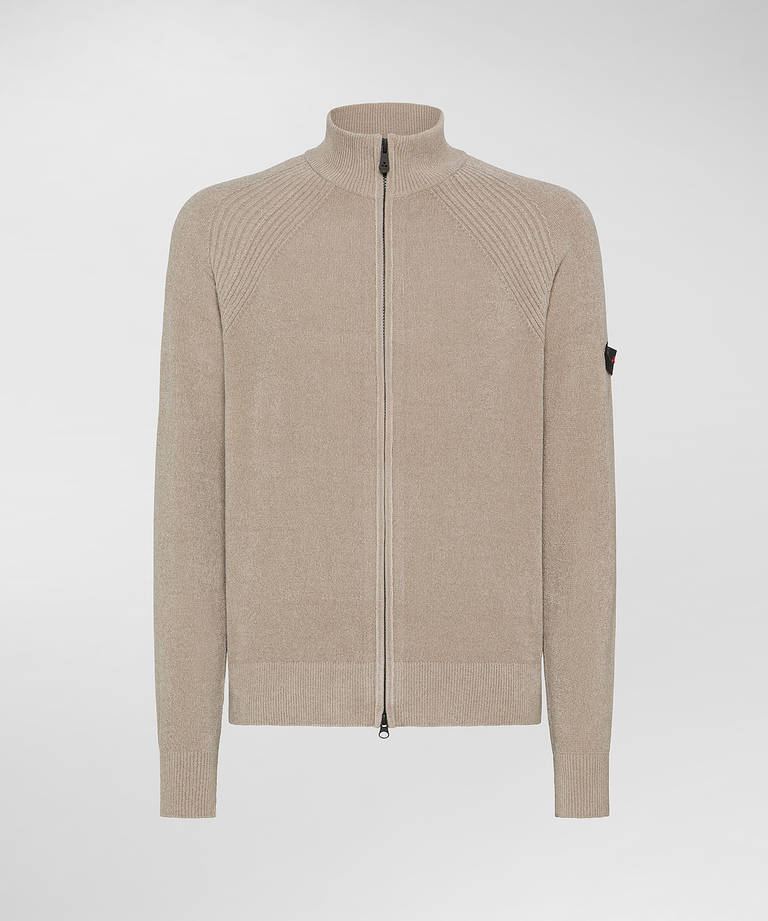 Shaved chenille sweater with zip - Men's Preview | Peuterey
