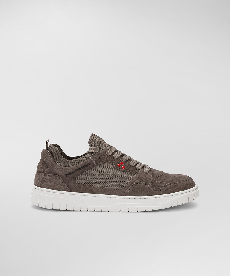 Suede and technical jersey sneakers - Leather Sneakers & loafers | Peuterey