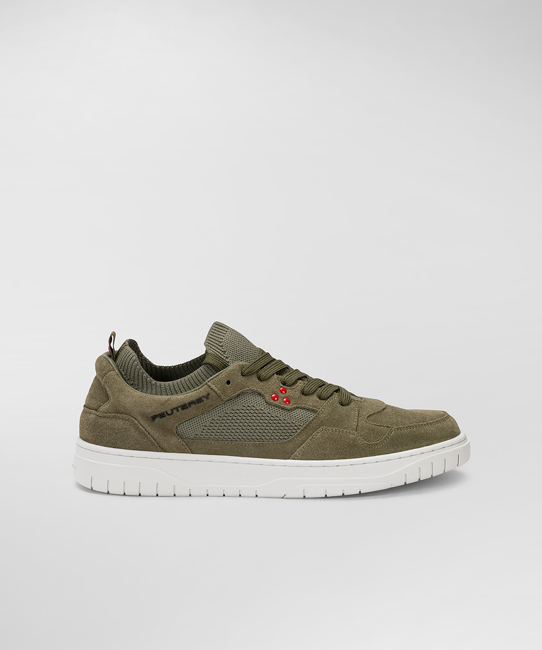 Suede and technical jersey sneakers - Leather Sneakers & loafers | Peuterey