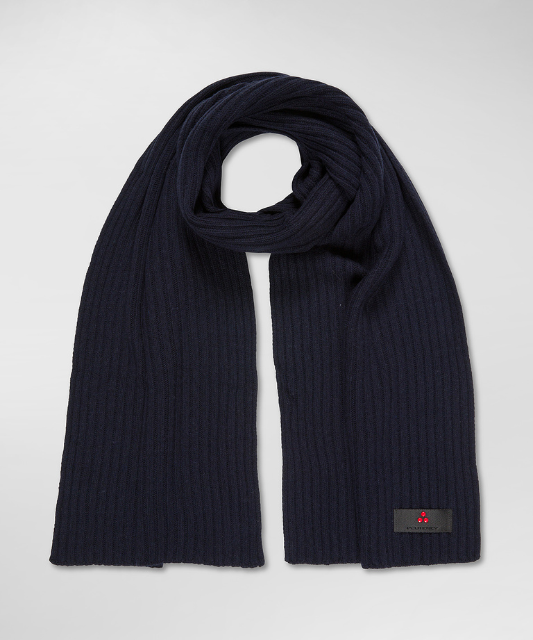 Ribbed wool and cashmere scarf - Winter accessories for Men | Peuterey