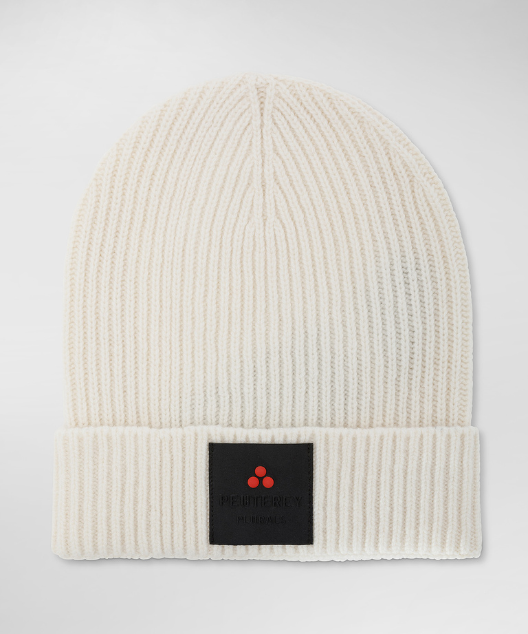 Cashmere blend knitted hat with Peuterey Plurals logo - Winter accessories for Women | Peuterey
