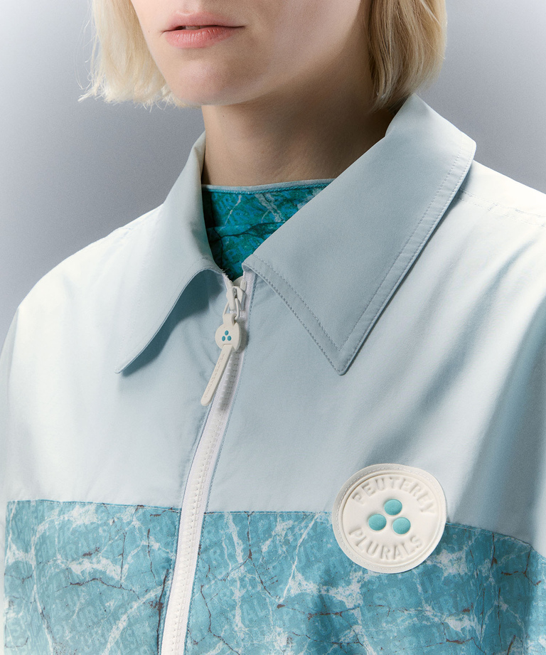 Jacke mit bedrucktem Band
