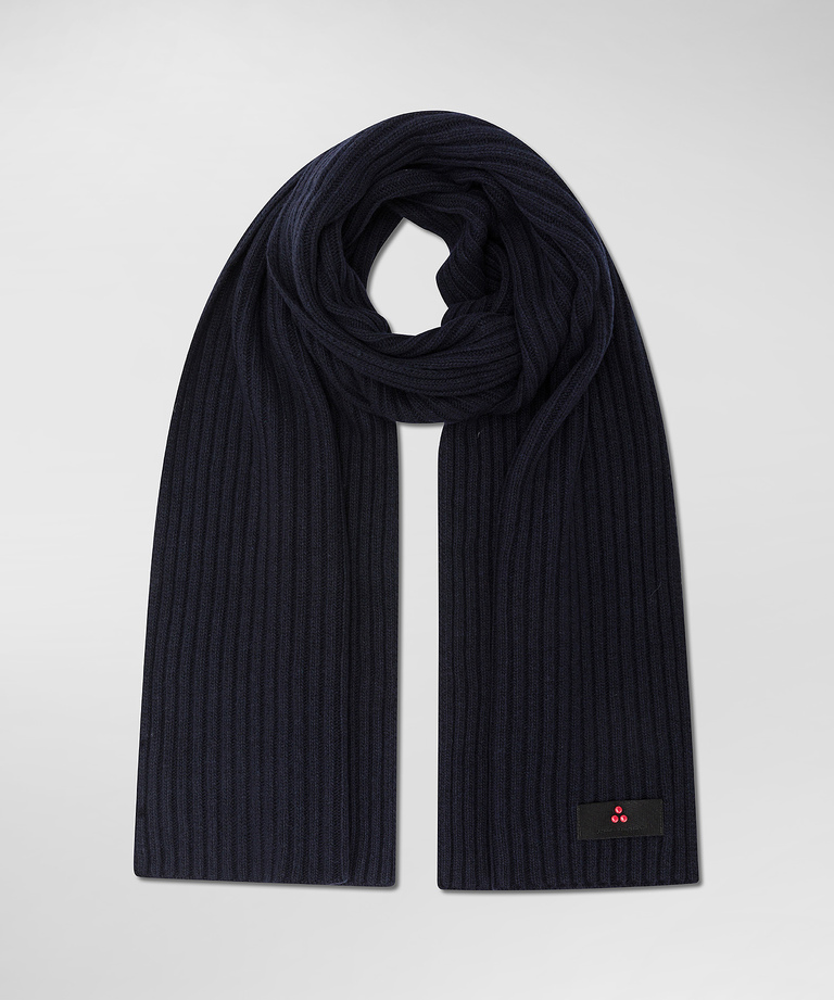 Ribbed cashmere blend scarf