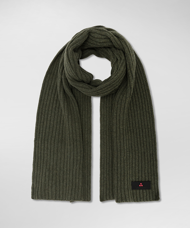 Ribbed cashmere blend scarf