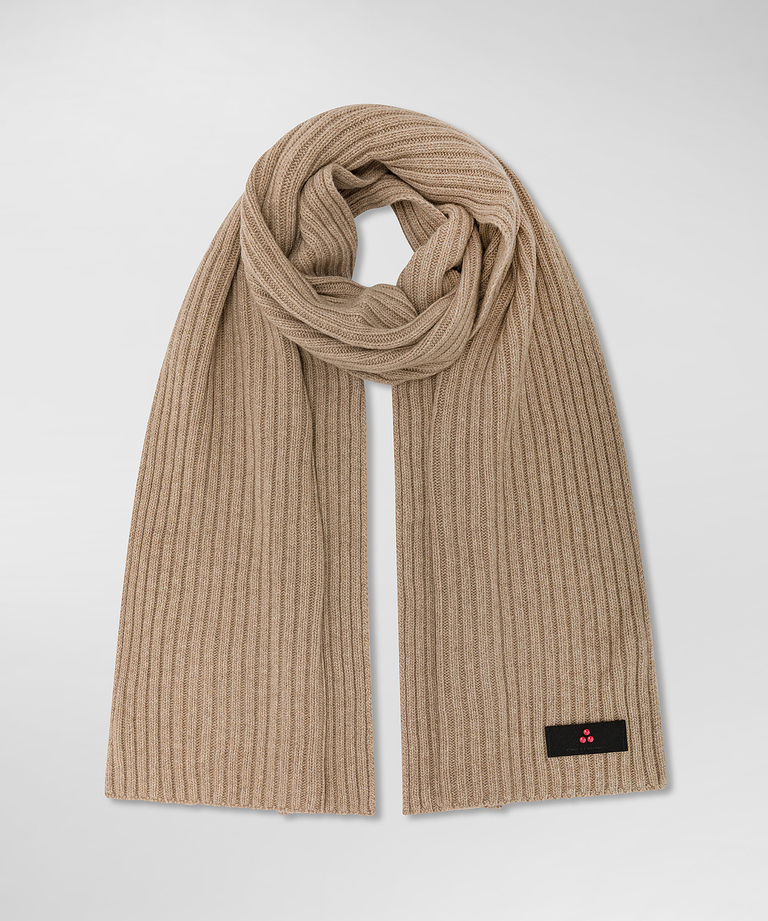 Ribbed cashmere blend scarf