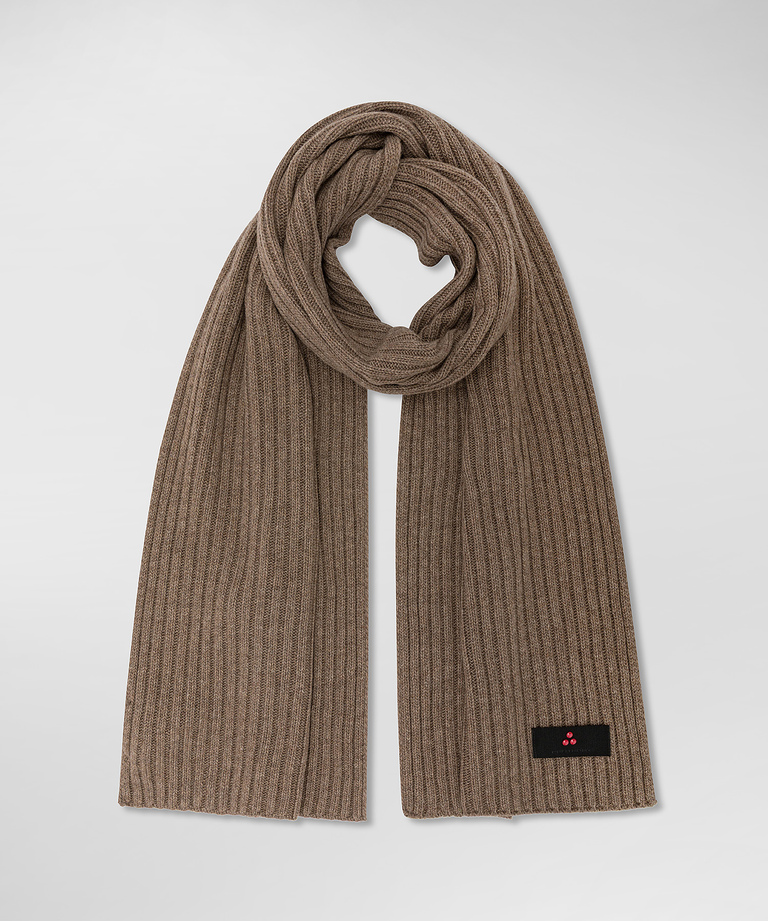 Ribbed cashmere blend scarf