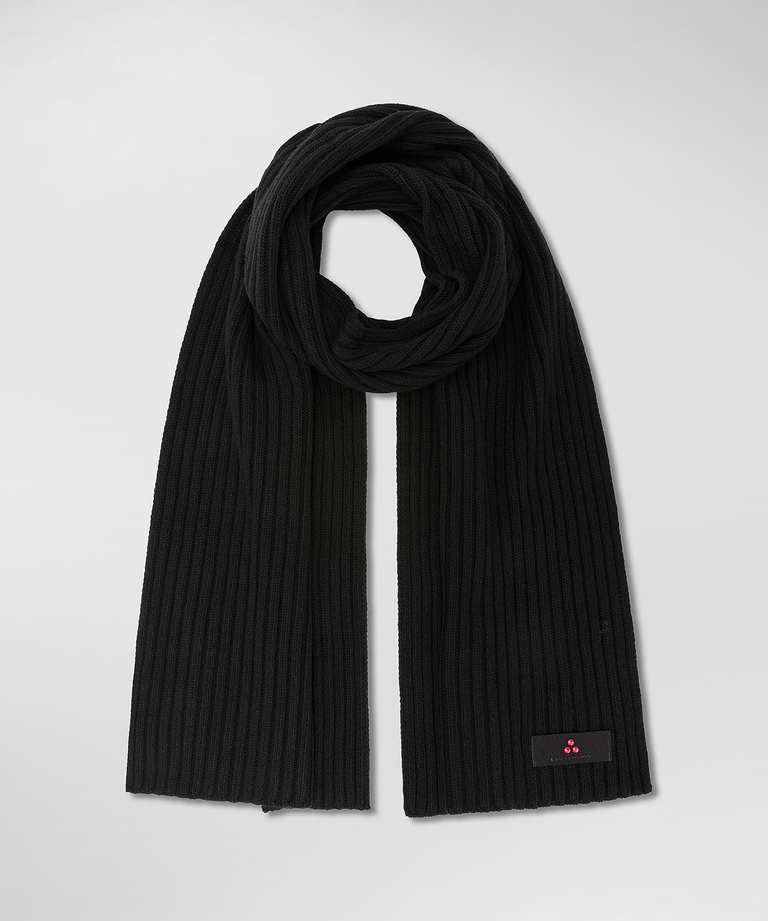 Ribbed cashmere blend scarf