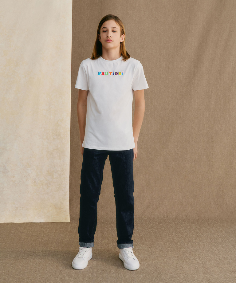 T-shirt in cotone con stampa - Giubbotti e piumini bambino e ragazzo | Peuterey