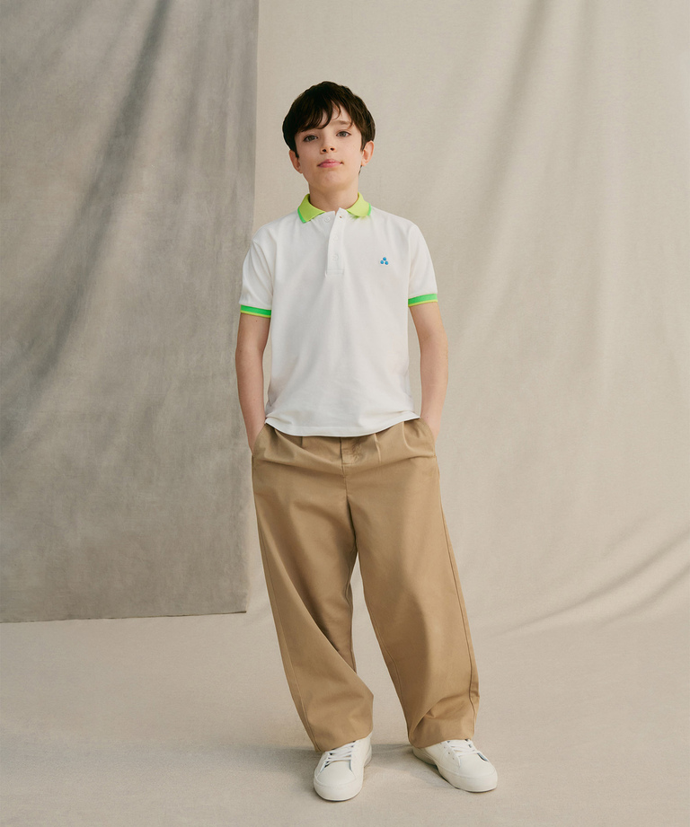 Poloshirt aus Piquet mit fluoreszierenden Details - Kinder- und Jugendbekleidung | Peuterey