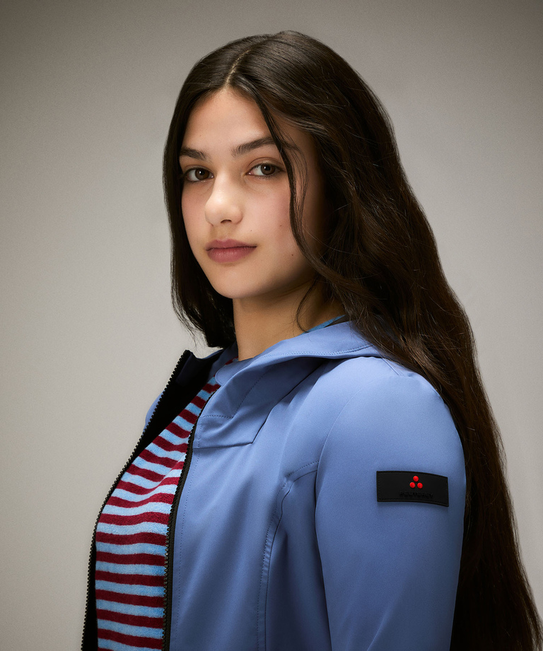 Windbreaker jacket with fixed hood