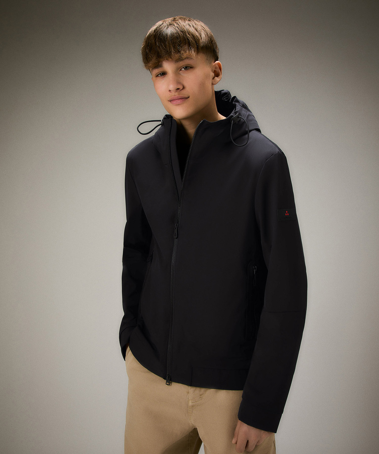 Stretch windproof jacket with hood