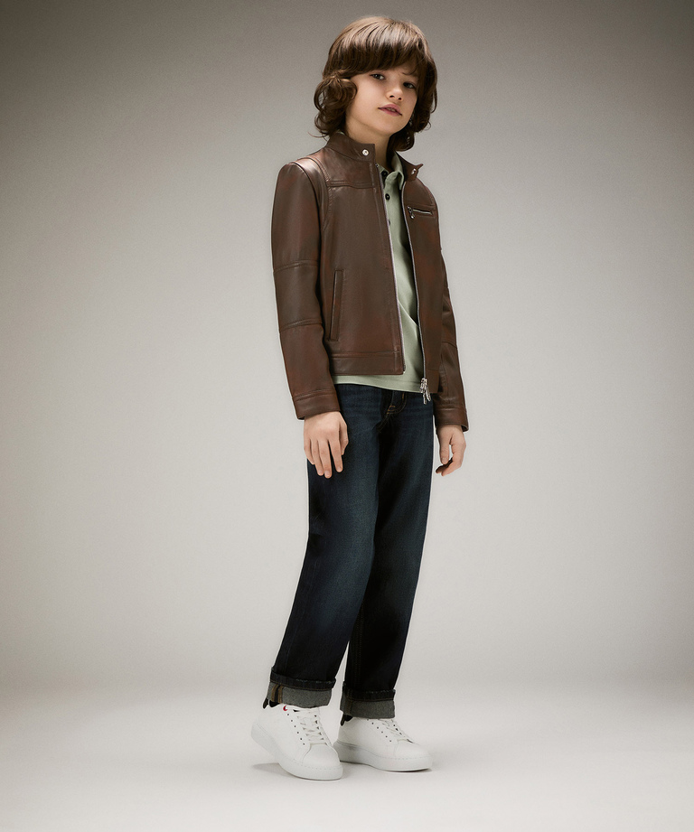Leather biker jacket - Boys & Teens | Peuterey