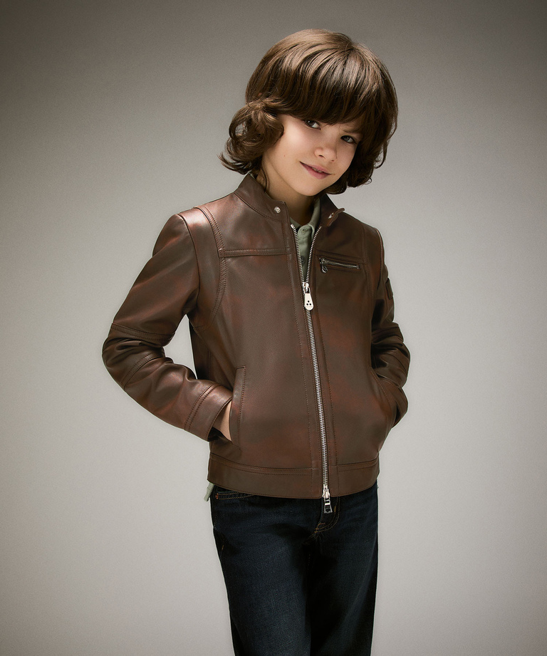 Leather biker jacket
