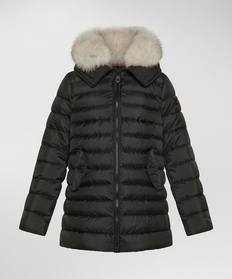 Down jacket with large fur hood - Girls & Teens | Peuterey