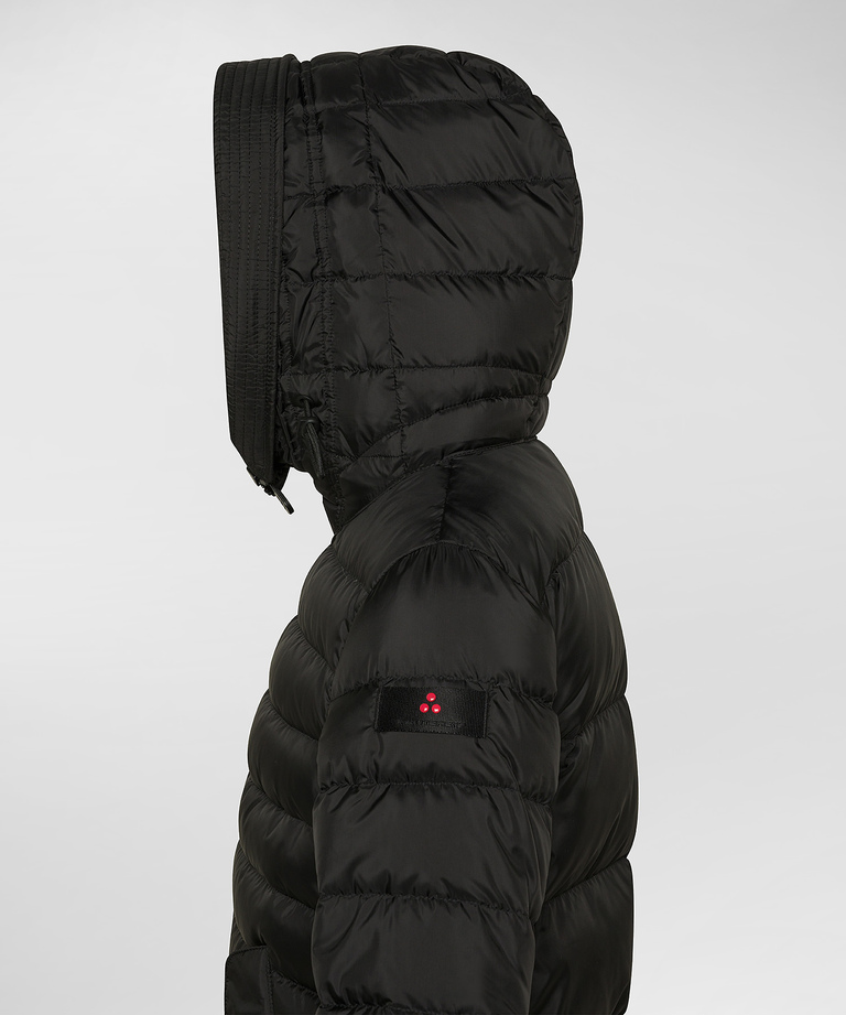 Down jacket with large fur hood