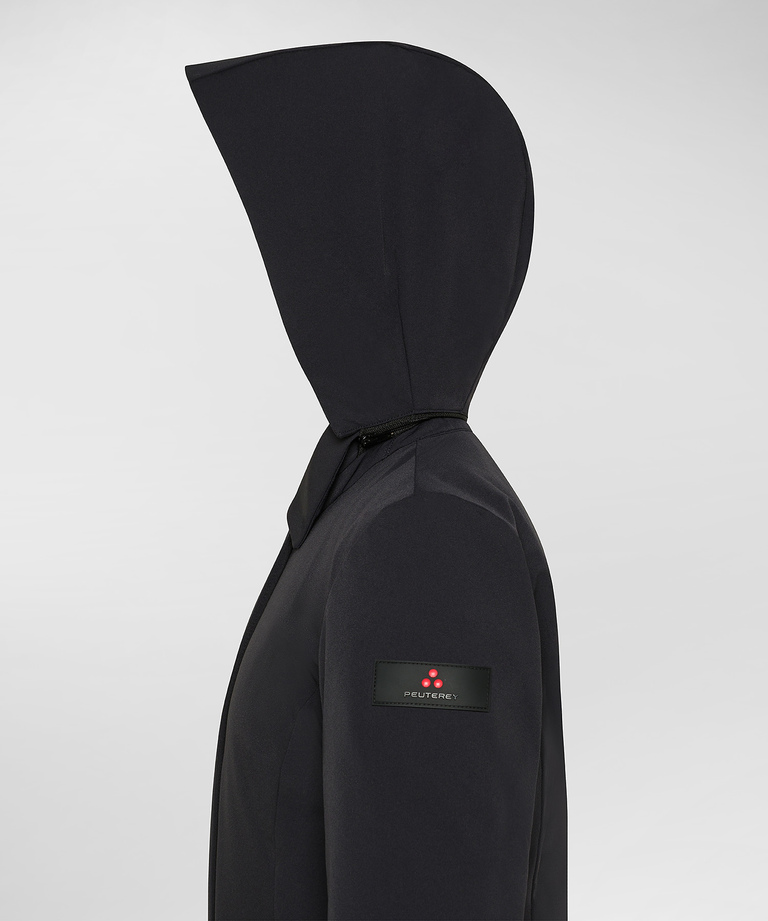 Smooth bi-stretch down jacket with collar