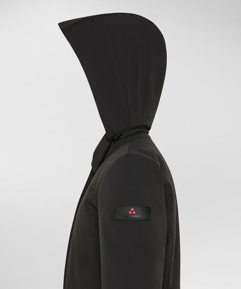 Smooth bi-stretch down jacket with collar