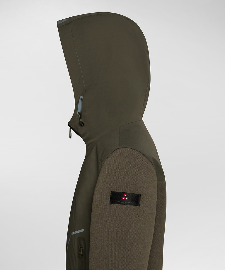 Giacca hybrid in scuba e nylon