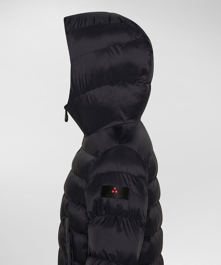 Recycled nylon quilted down jacket