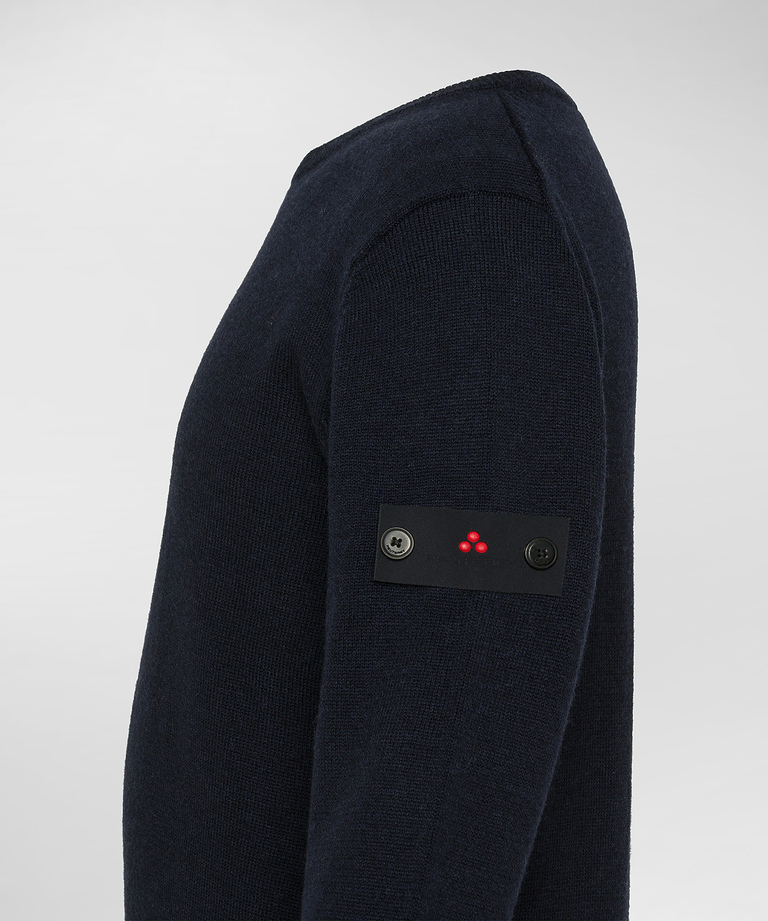 Wool and nylon crew-neck sweater