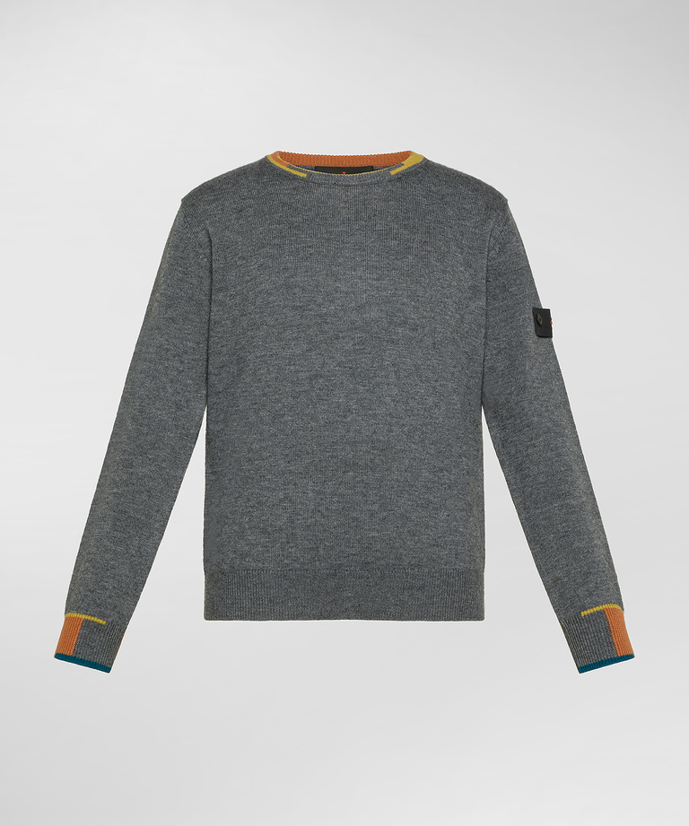 Wool and polyester sweater with coloured details - Boys & Teens | Peuterey