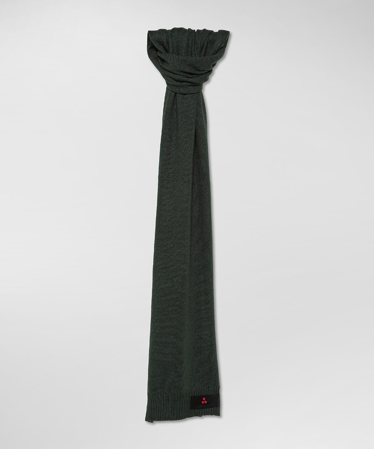 Wool blend knitted scarf with logo-bearing strip | Peuterey