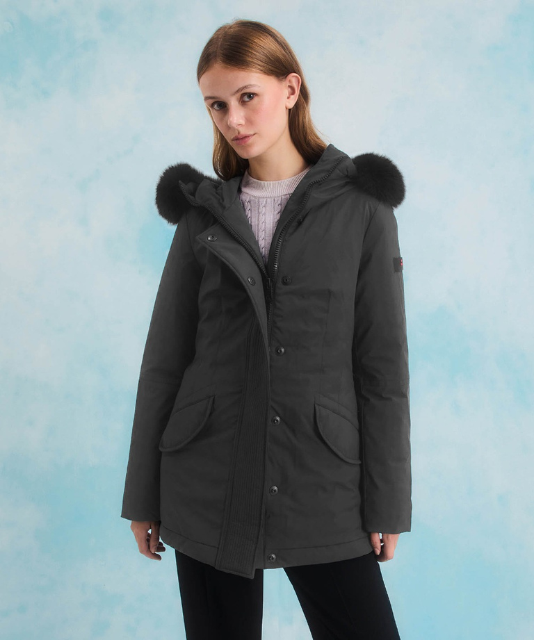 Slim-Jacke mit Pelz im Farbton - Winterjacken und Daunenjacken für Damen | Peuterey