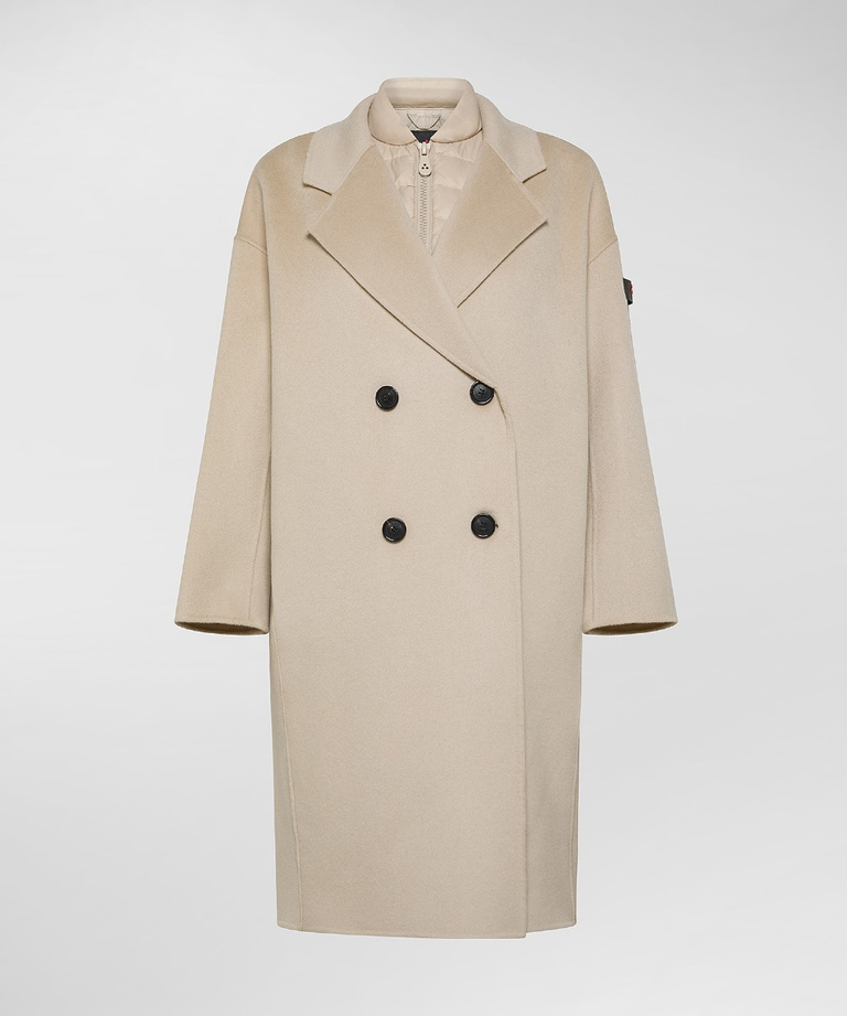 100% wool velour double-breasted coat - Coats | Peuterey