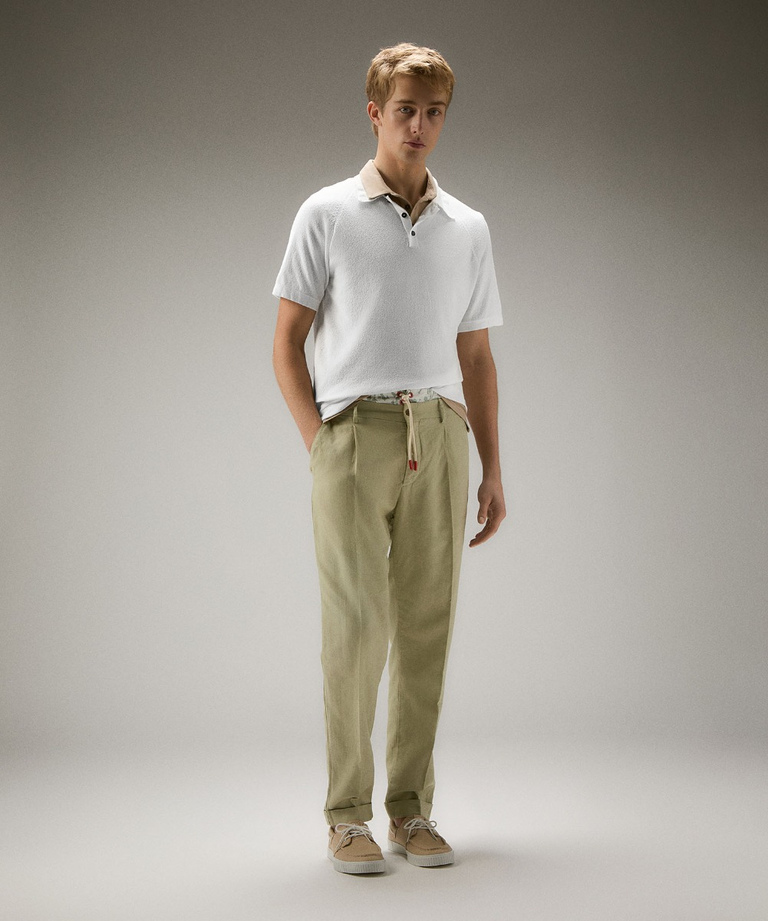 Terry-effect cotton and nylon blend knit polo shirt - Men | Peuterey
