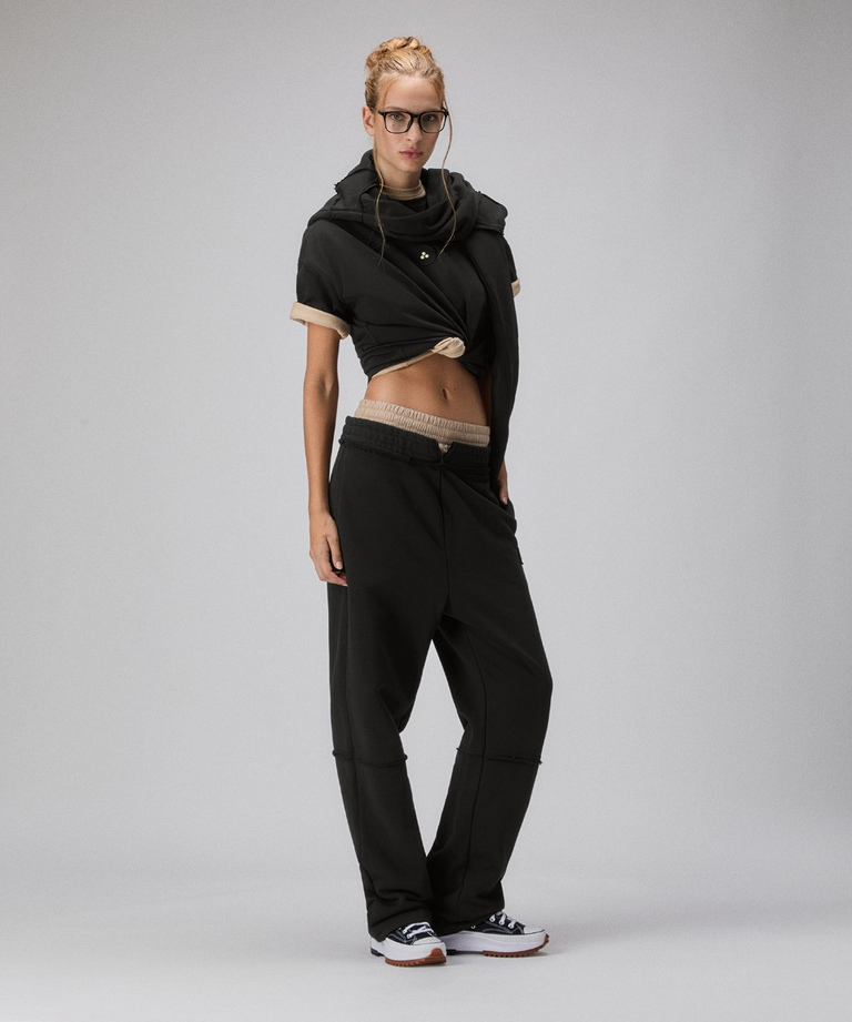 Cropped cotton T-shirt - Plurals Collection | Peuterey