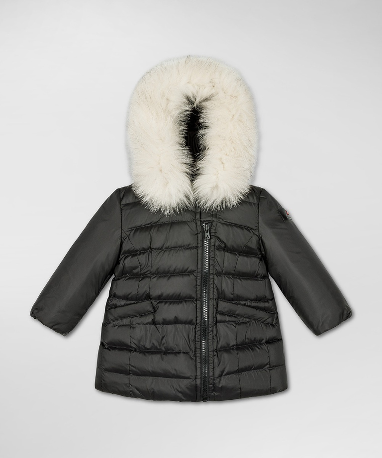 Down jacket with asymmetrical zip and fur - Kid & Baby Sale | Peuterey
