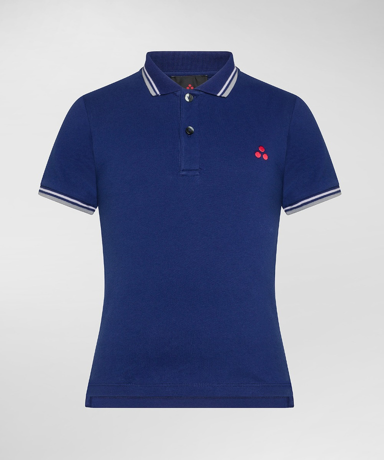 Short-sleeved polo shirt in stretch cotton. - Kids Outerwear | Peuterey