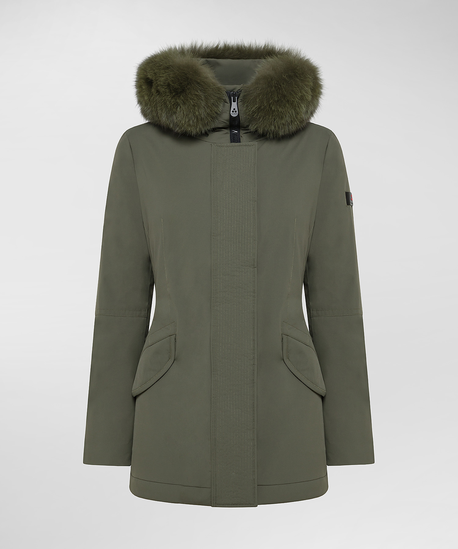 PEUTEREY DONNET KL FUR ファー付き スリムフィット ダウン Slim fit jacket with matching colour fur, color Tobacco
