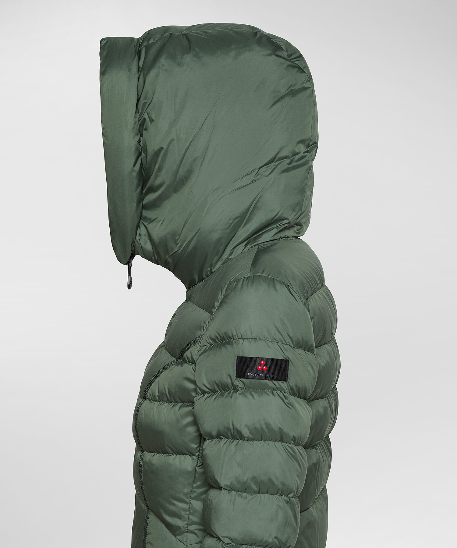 Ecofriendly Long Down Jacket, color Cypress Green | Peuterey