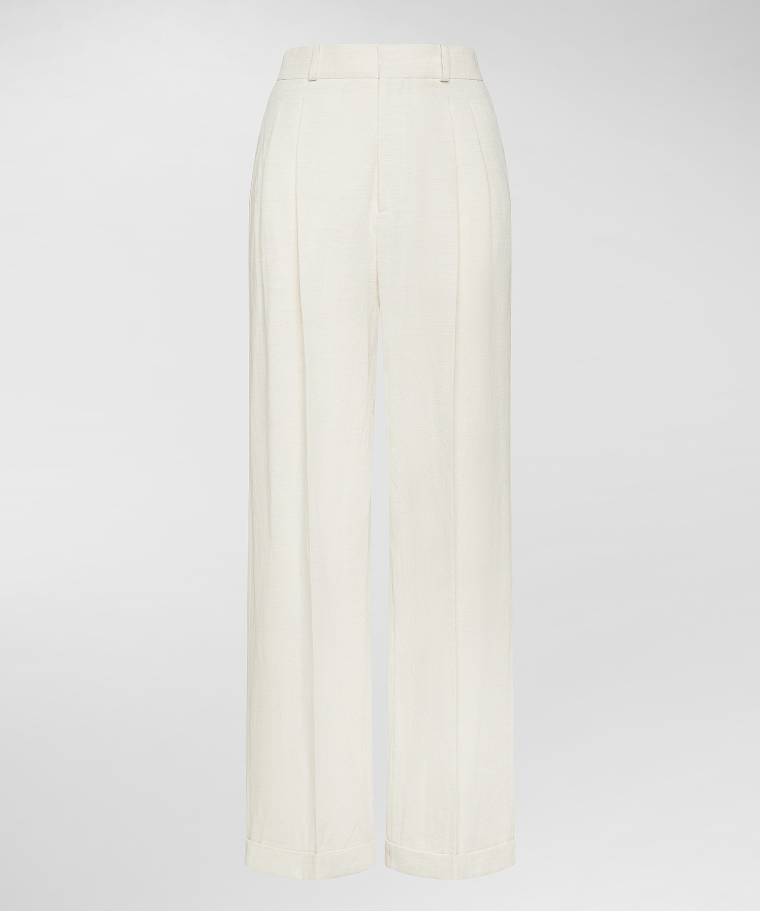 パンツ PEUTEREY Women Straight Pants PED537799012321NAT Beige Linen blend high-waisted trousers, color Natural | Peuterey