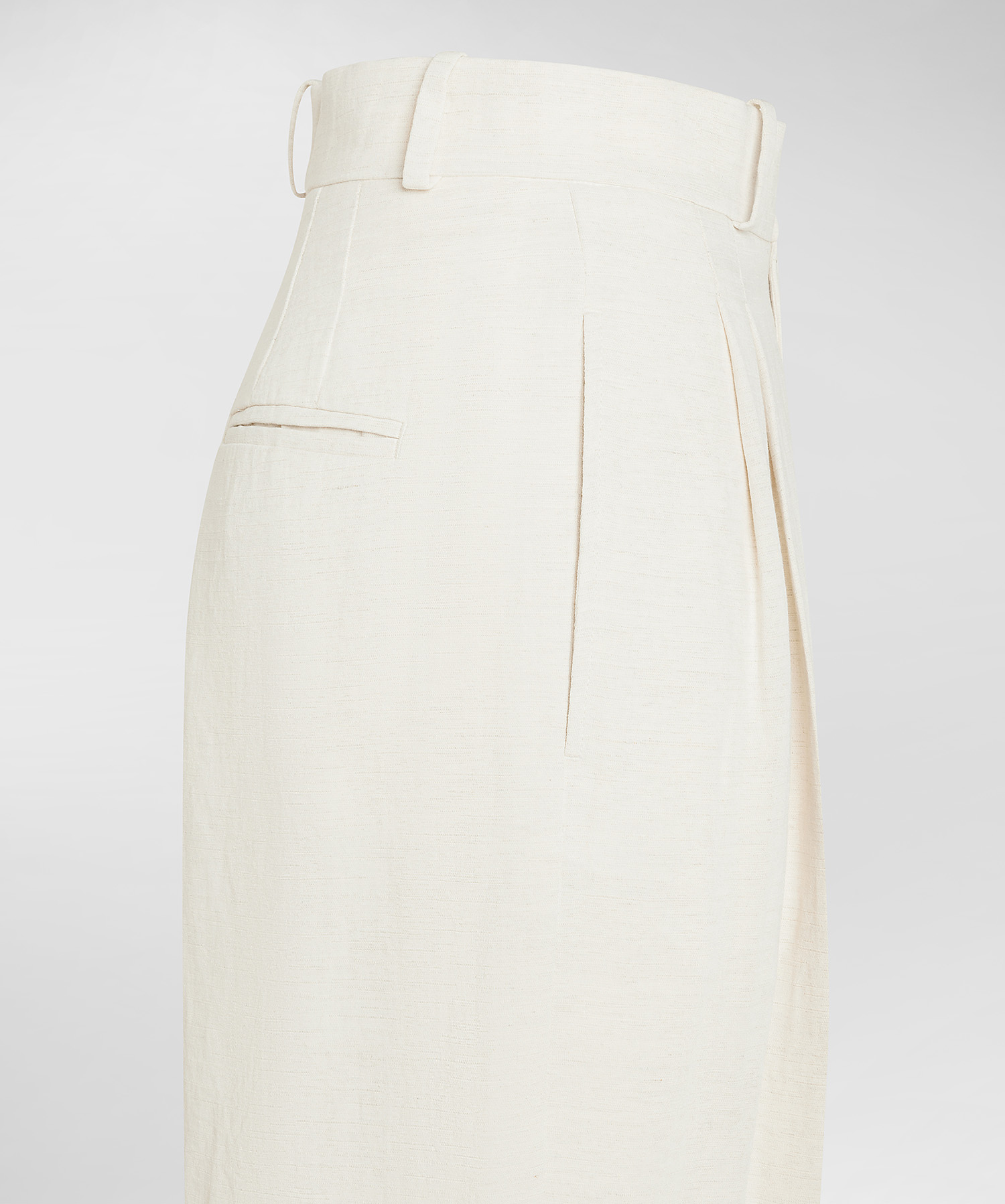 Linen blend high-waisted trousers, color Natural | Peuterey