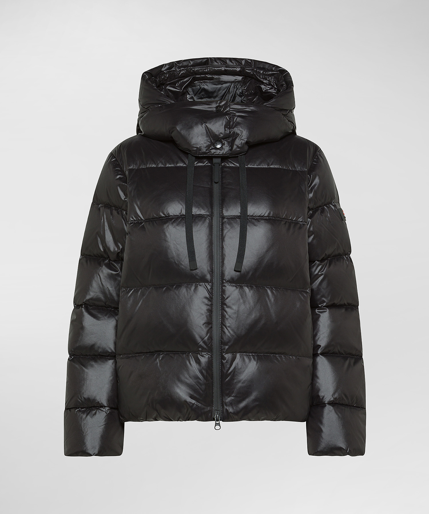 Shiny nylon puffer jacket for women, black | Peuterey