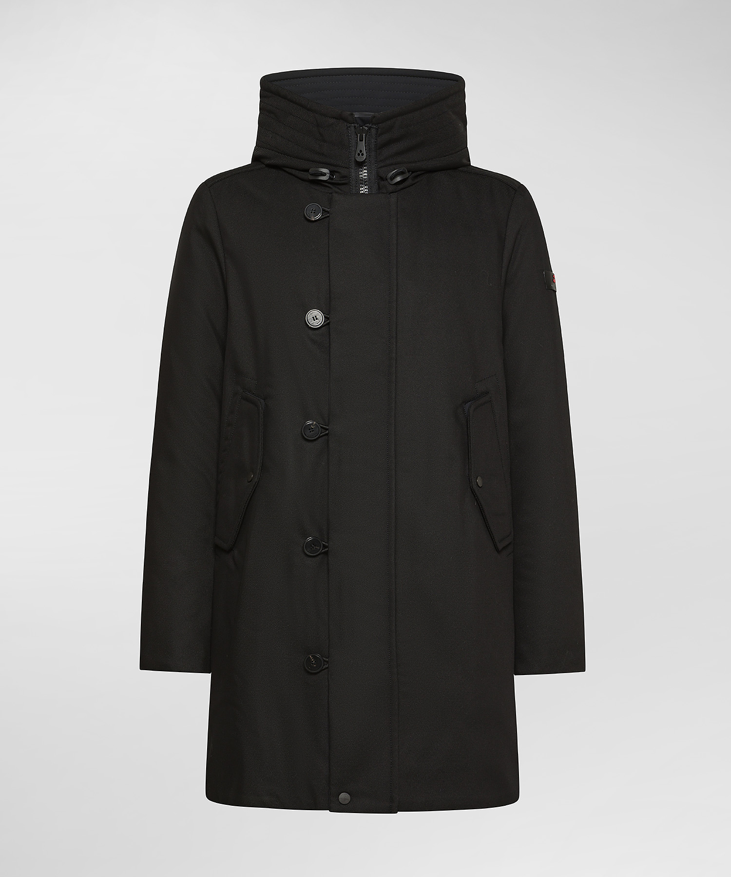 Durable parka with made in italy fabric for men, black Peuterey