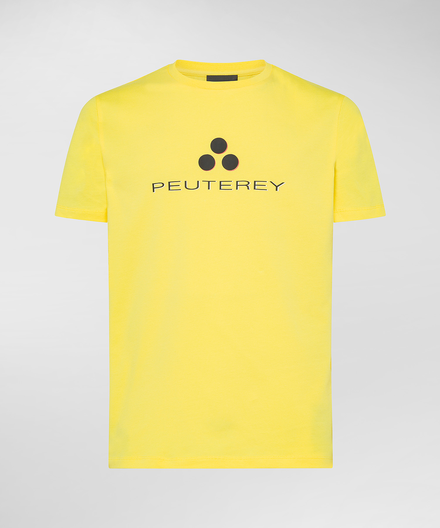 Logo cotton T-shirt for men, yellow