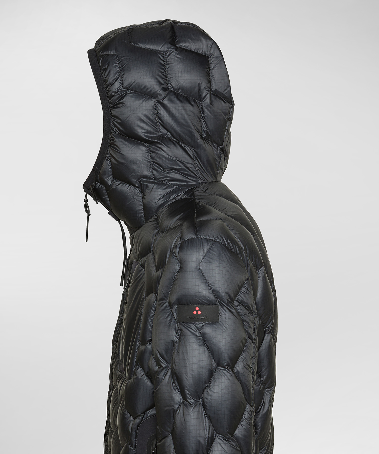 Modern Down Jacket With Geometric Quilting, color Graphite