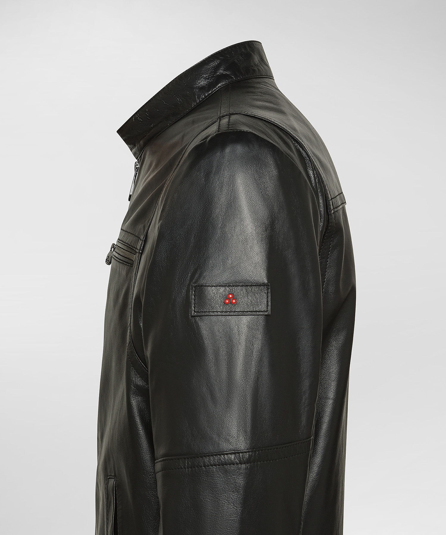 Vintage Leather Biker Jacket, color Black | Peuterey