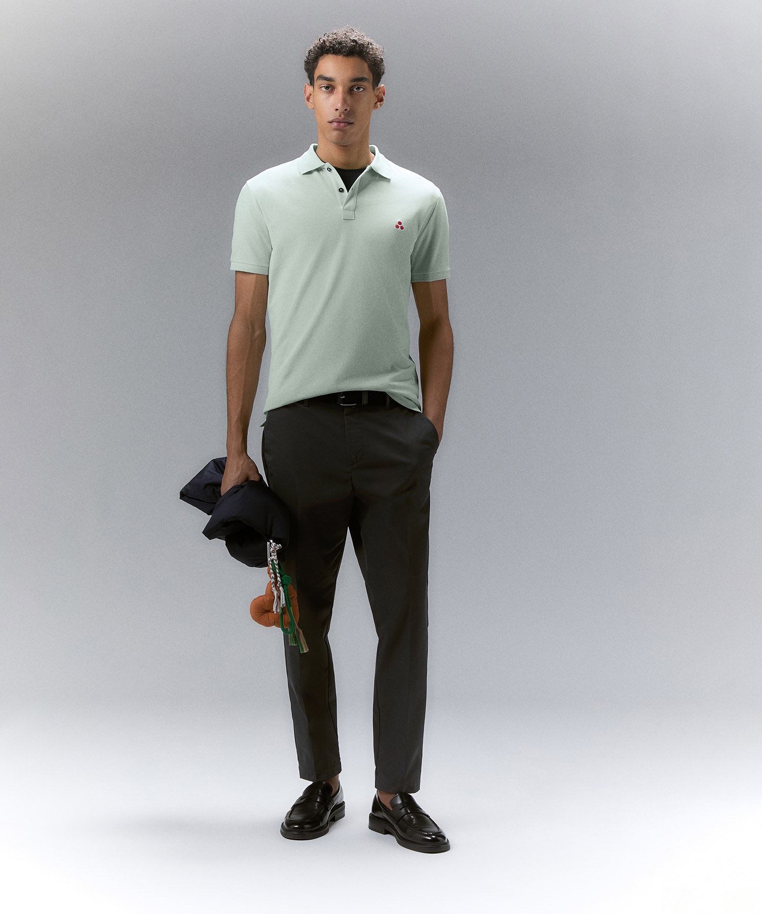 Cotton pique polo shirt with embroidered logo, color Glacier Cotton pique polo shirt with embroidered logo, color Glacier